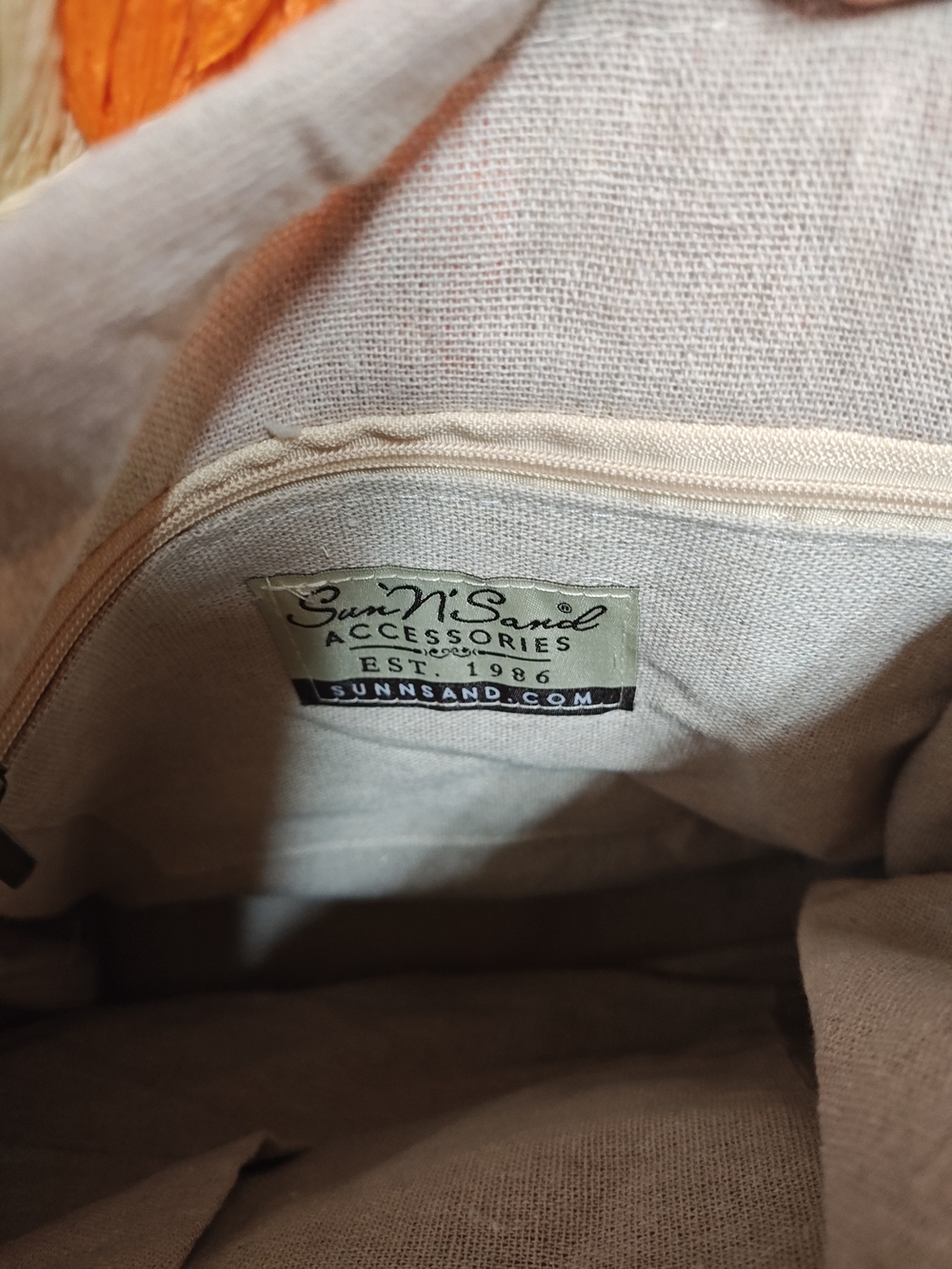 Sun 'N' Sand Orange Multi Paper Straw Shoulder Tote - Picture 5 of 6